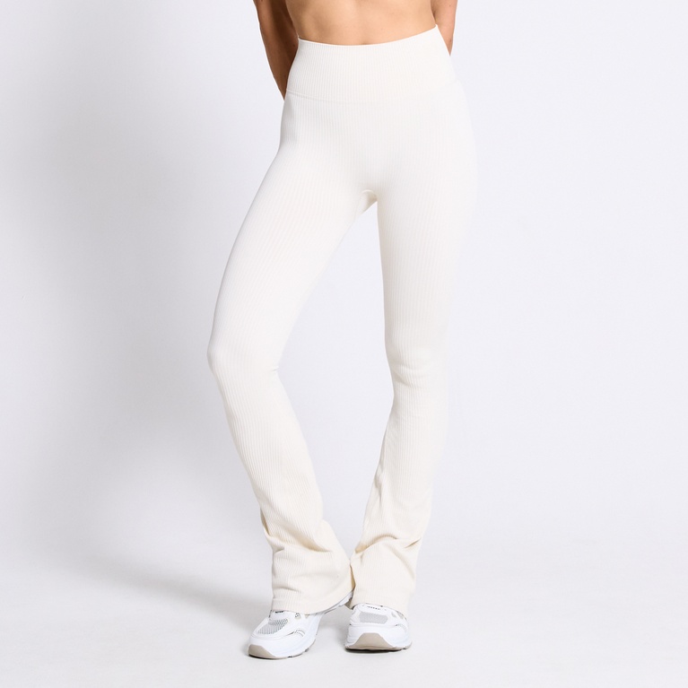 Flared training tights "Flare seamless" Ivory